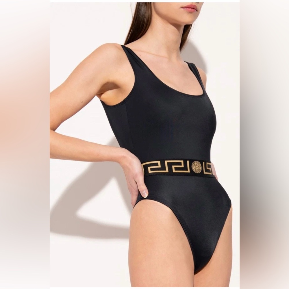 Versace Black One-Piece with Gold Detailing NEW with tags